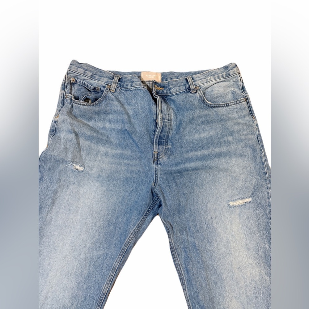 EVERLANE light wash denim jeans size 33 regular 100%cotton plus size - Picture 2 of 8